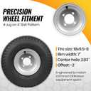 AR-PRO 2-Pack 18x9.5-8 Lawn Mower Tire and Wheel Assembly, 4-Ply Tubeless Turf Tires on Silver Rim, 4 Lug 4" Bolt Pattern, 2.83" Center Hole, for Zero Turn & Riding Mowers