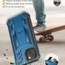 SOiOS for iPhone 13/14/15 Phone Case: for iPhone 16e Protective Cover with Built-in Kickstand | Heavy Duty Military Grade Hard Protection Shock Proof | Durable Dual-Layer Design Blue