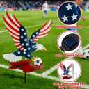 USA 4th of July Decor, Memorial Day Independence Day Watercolor Decor, Red White Blue Patriotic Yard Ornament, 1M Solar LED Metal Eagle Garden Stake, Outdoor 2026 World Cup Soccer Party Yard Decor