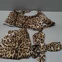 Cheetah Print 2 Piece Set for Women Sleeveless Leopard Print Cropp Top Bodycon Pant Outfit with Lace Y2K Club Tracksuit (L)