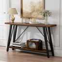 GAZHOME Console Table with Storage Shelf - Industrial Style Sofa Table Behind Couch for Living Room & Entryway, Rustic Brown,53.1 Inch, 53.1x11.9x31.5