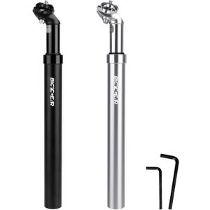 Suspension Seatpost 27.2 30.4 30.9 31.6 Bike Seat Posts with Suspension 40mm Travel Bicycle Seat Shock Absorber Aluminum Tube for E Bike MTB BMX Road City Bike Replacement Component Parts (BLACK-33.9MM (Including 27.2 to 33.9 Shim))