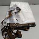 ZYP 8x10 FT Heavy Duty Clear Waterproof Tarps Outdoor Garden Rainproof Covering,Clear Vinyl Tarp with Grommets,Transparent Waterproof Tarpaulin for Covering Henhouse Porch Canopy Plant Camping