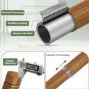 2 Pack Wood Curtain Rods 18 to 60 Inch,1 Inch Boho Adjustable Curtain Rod,Imitation Wood Grain Leaf Window Curtains Rods,Farmhouse Rustic Heavy Duty Drapery Poles,Brown Drapery Rod Set 18-60"