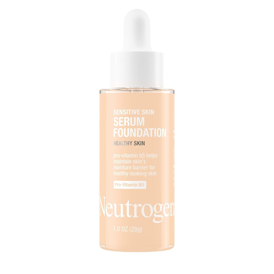 Neutrogena Healthy Skin Sensitive Skin Serum Foundation with Pro-Vitamin B5, Color Correcting & Pore Minimizing Liquid Foundation & Face Serum, Buildable Coverage, Light 01, 1 oz (Pack of 1)