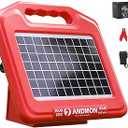 Andmon 50 Miles Solar Electric Fence Charger, 0.95 Joule High-Power Solar Fence Charger for Livestock, Horses, and Wildlife Control, Solar Electric Fence with Easy Installation