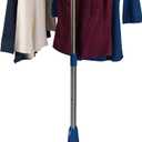 Household Essentials 5009-1 Collapsible Portable Indoor Tripod Clothes Drying Rack for Hanging Laundry | Silver and Blue Medium, 64.5" H x 26" Diameter