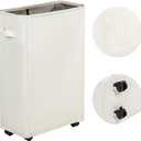 Slim Laundry Hamper with Wheels, Small Laundry Basket for clothes, Rolling Skinny Hampers for Bedroom, Dorm and Laundry Room - 52L Standable Corner Design, (22" Beige)