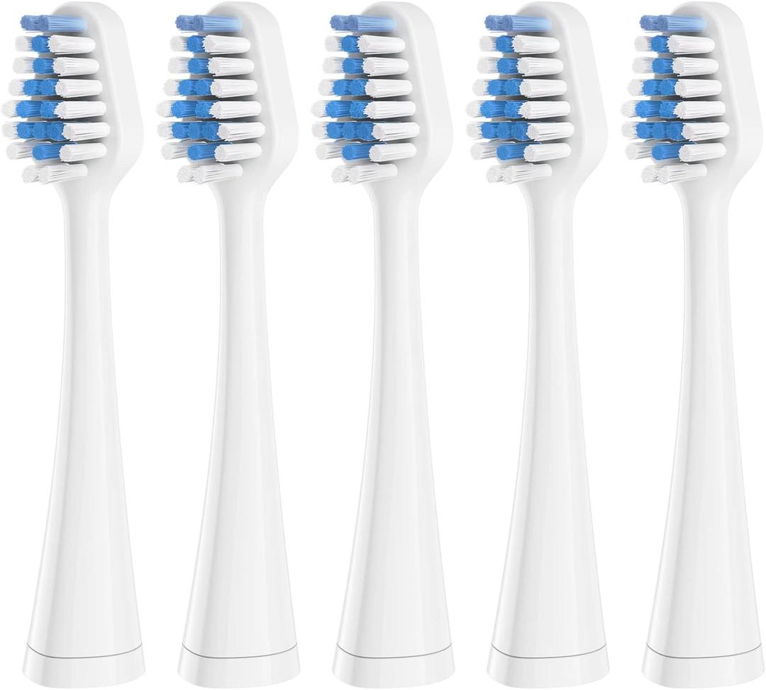 Replacements Toothbrush Heads for Waterpik Complete Care 5.0/9.0 (WP-861/CC-01), STRB-5WW, Pack of 5, White