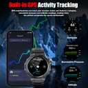Military Smart Watch for Men with Dual-Band GPS, 5ATM Waterproof, 1.43 AMOLED Fitness Watch, Heart Rate Blood Oxygen Sleep Monitor, 160+ Sport, Bluetooth Calling Smartwatch for Hiking Running Outdoor