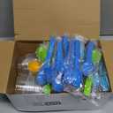 Tessco 50 Set Ice Cream Sundae Kit Plastic Ice Cream Cups Spoons and Paper Umbrellas 8 oz Disposable Dessert Bowls for Summer Party Supplies