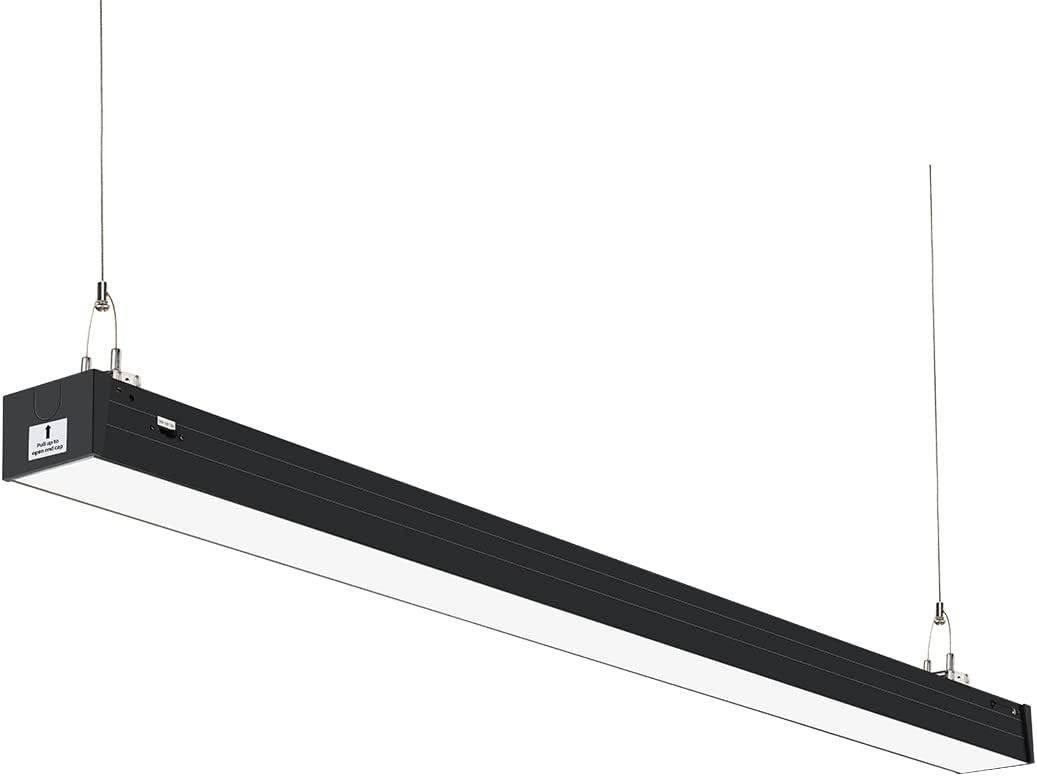 DAKASON 4FT Linkable LED Linear Light, 40W Billiard Pool Table Lighting, Commercial Linear Lighting Fixture for Office, 4 LED Tube Lights for Warehouse, 3CCT, Dimmable 1Pack (Black)