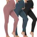 Dalavch 3/4 Pack Women's Maternity Leggings Over The Belly High Waisted Yoga Workout Pregnancy Pants Activewear for Women (M)