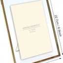 MIMOSA MOMENTS Brass Metal Floating Picture Frame Wire Easel (Brass, 5X7)