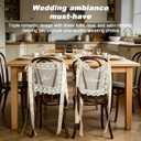 Just Married Wedding Chair Signs Set of 2, Sheer Lace Bride and Groom Chair Back Decor with Ribbon, Romantic Elegant Decor for Wedding Reception Ceremony Sweetheart Table