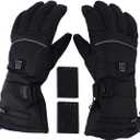 1pair Battery Powered Heated Gloves for Men Adjustable Warmth Gloves for Motorcycle Cycling Compatible Plush and Pu Leather for Outdoor Sports