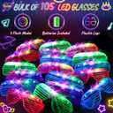 HONLYNE105 PCS LED Glasses, Glow in the Dark Party Supplies Light Up Glasses for Kids Adults, Neon Flashing Glasses Glow Party Glow Glasses Bulk Party Pack for Halloween Birthday Wedding Rave Carnival