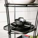 Lodge 6-Tier, Kitchen and Pantry Cast Iron Cookware Storage Organizing Tower, Steel Construction, Matte Black