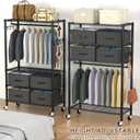 VyGrow Clothes Rack, Heavy Duty Clothing Rack for Hanging Clothes, 4-Tier Adjustable Closet Organizer with 4 Drawers | Hanging Rod | Side Hooks | Load 445lbs | 15.7" D x 35.4" W x 74.1" H
