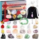 Advent Calendar 2023, 24 Days Christmas Countdown Calendar Rocks, Minerals, Gemstones & Crystal, Natural Mineral for Collection Learning, Scientific Gift for Kids, Adult, Geology Enthusiasts