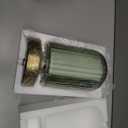 LightRound Cordless Table Lamp for Bedroom, 7500mAh Rechargeable Battery Operated Lamp, Modern Touch Dimmable Wireless Lamp Gold Base Green Glass Shade for Living Room, Desk, Led Bulb Included