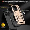IKAZZ for iPhone 15 Pro Max Case 6.7 Inch with Screen Protector,Military Grade Shockproof Heavy Duty Protective Phone Cover Pass 16ft Drop Test with Magnetic Kickstand Car Mount Holder,Gold
