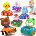 Press and Go Car Toys for Toddlers 1-3, Gifts for Boys, 6 Pack Infant Play Vehicle Set, Baby Push Go Friction Car Toys for 6-9-12-18 Months, 1st Birthday Gifts for 1-2 Year Old Boys Girls