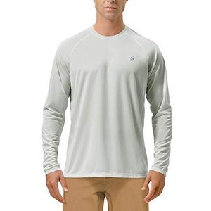 Roadbox Mens UPF 50+ UV Sun Protection Shirts Outdoor Long Sleeve SPF Diving Rash Guard for Fishing Hiking Swimming, XL