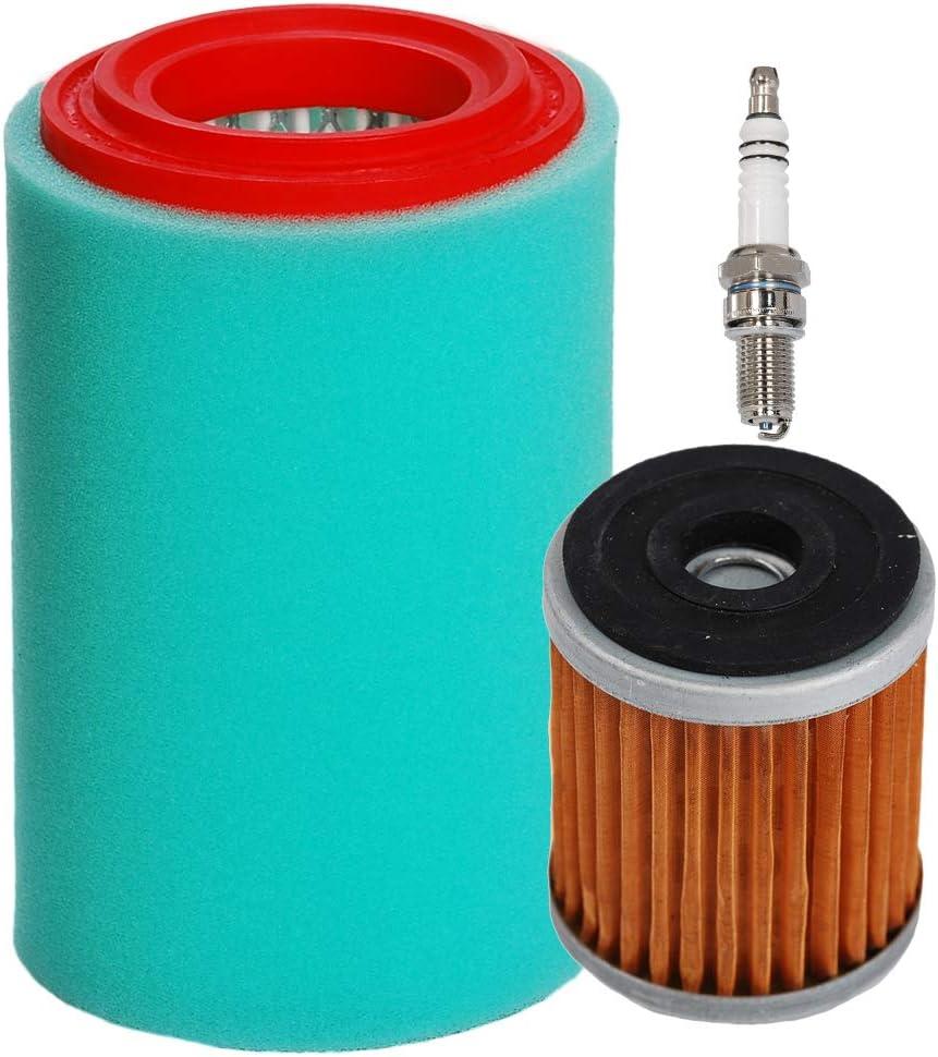 HIFROM Air Filter Cleaner with Oil Filter Spark Plug Tune Up kit Replacement for Yamaha Big Bear 400 YFM400 YFM400FB Replaces 1P0-E4450-00-00 4XE-E4450-00-00 1UY134400100 1UY1344002 1UY134400200