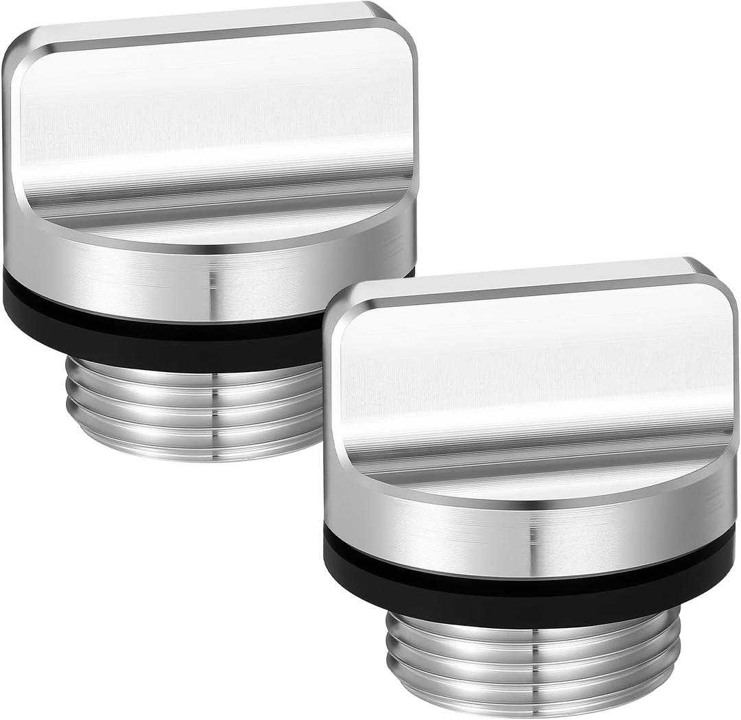 2 Pack 1.4 Inches Aluminum Boat Drain Plugs Applicable to Aluminum Boats with Floor Boat Hole Plugs with Neoprene Washer Boats Trailer Accessories (Not Transom Drain)