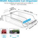4 Packs Refrigerator Organizers and Storage Width Adjustable Can Organizer for Refrigerator Expandable Soda Can Dispenser for Beer Soda Pop Can Soda Organizer for Fridge Kitchen Pantry Clear