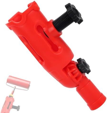 Multi-Angle Paint Brush Extender, Extension Pole Attachments for Paint Brushes and Rollers Edger Painting Tool Adaptor with Rotating Head for High Ceiling Walls Corners Red