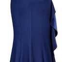 Miusol Women's Sexy Off Shoulder Sequin Lace Wedding Bridesmaid Party Long Dress (Blue, S)