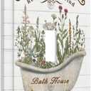 Rustic Farmhouse Wooden Board Botanical Flower Single Toggle Light Switch Plates Cover Decorative 1 Gang Wall Plate Electrica Faceplate for Bathroom Bedroom Decorate Accessories