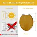 Angel Shield Wood Veneer Natural Toilet Seat with Quiet Close,Easy Clean,Quick-Release Hinges(Round,Oak)