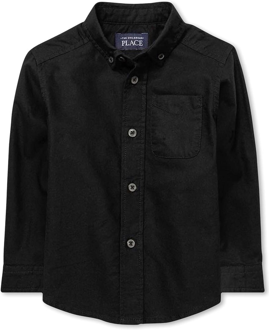 The Children's Place Baby Boys' Long Sleeve Oxford Button Down Shirt, 2T