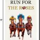 Horse Racing Run for The Roses Jockey Garden Flag 12x18 Inch Vertical Double Sided Festival Small Flags Farmhouse Outside Decoration For Yard Sign(ONLY FLAG) SM02