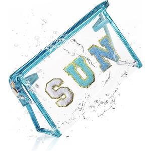 COSHAYSOO Sunscreen Bag Clear Makeup Toiletry Pouch Beach Vacation Essentials for Women Teen Girls Trip Gifts Summer Pool Travel Must Have Accessories Waterproof Stuff