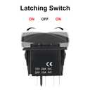 High Low Beam Headlights Rocker Switch, ON Off ON DPDT 7 Pins, 20A 12V 10A 24V DC, with Jumper Wires for Car Boat Truck RV SUV ATV UTV Trailer, Blue