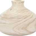 Creative Co-Op Small Paulownia Wood Vase (Each one Will Vary)