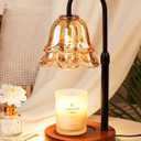 Candle Warmer Lamp with Timer Dimmable, Height Adjustable Birthday Gifts for Women Mom House Warming, Home Decor, Lotus Flower Candle Lamp Warmer 2 Bulbs Inc (Amber-1)
