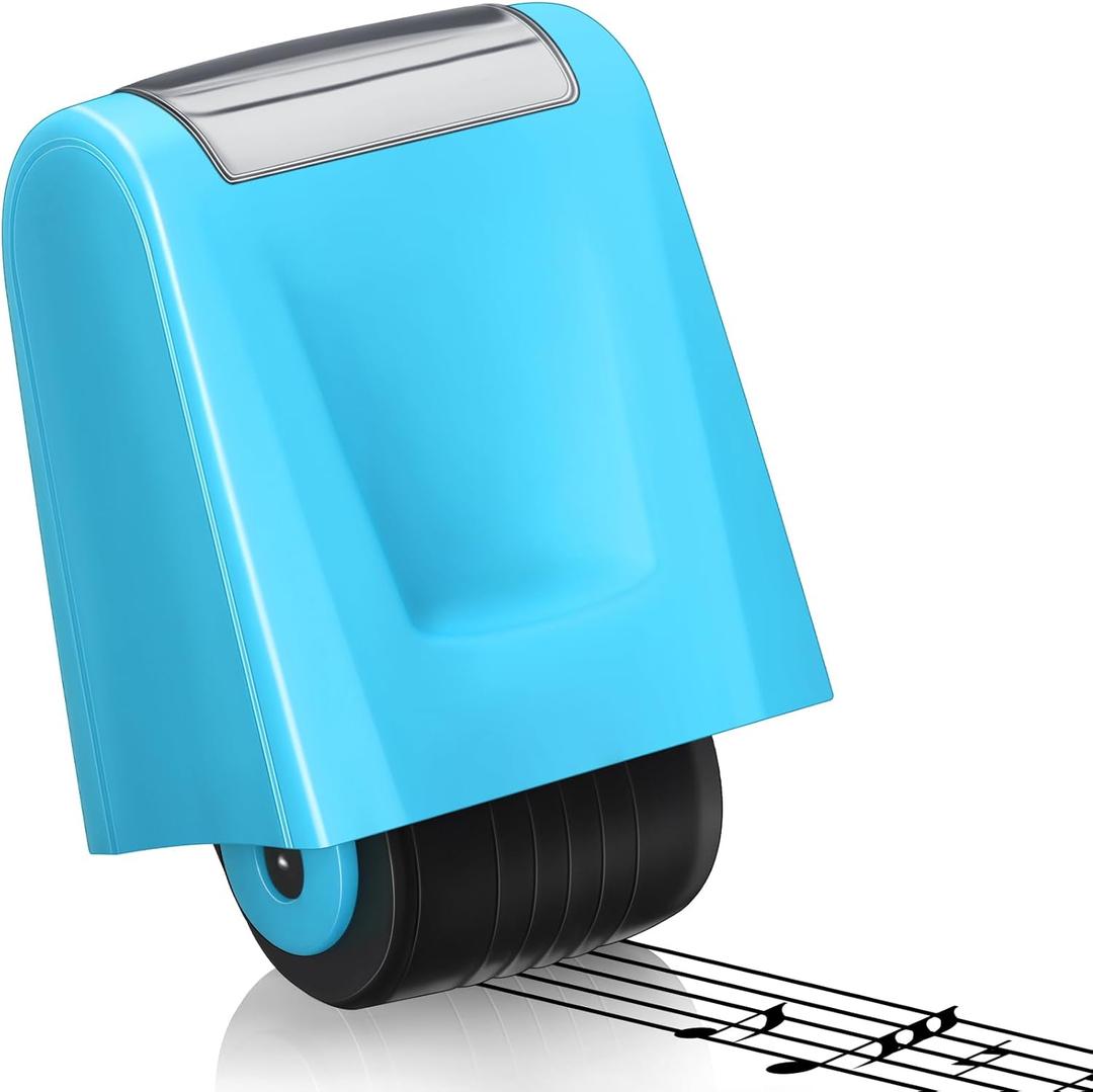 Nezyo 1 Pcs Music Staff 5 Line Teacher Stamp Practice Roller Stamp Self Inking Rolling Sentence Strips Handwriting Line Tool for Music Writing Roller Handwriting (Bule)