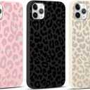 RUMDEY 3 Pack Cute Cheetah Print for iPhone 11 Pro Max 6.5" Phone Case, Leopard Aesthetic Design Cases Soft Silicone Slim TPU Shockproof Protective Fundas for Women Girls