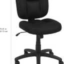 Amazon Basics Low-Back Office Desk Chair with Back Support, Adjustable Height, 360 Degree Swivel, Fabric Upholstery, Rolling, Black