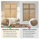 Bamboo Blinds for Interior Windows, Custom Bamboo Shades for Indoor Windows, Roller Shades for Indoor Window and Outdoor Patio, Decks, Porches, Backyards