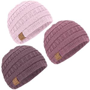 3-Pack Baby Beanies for Boys, Girls - Stretchy Knit Baby Hats, Cute Newborn & Toddler Winter Hat, Soft & Warm Infant Beanie 6-36 Months (Regalia, M) 6 sets