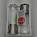 Home EC Premium Stainless Steel Sea Salt and Pepper Grinder Set of 2 - Adjustable Ceramic - Tall Glass Salt and Pepper Shakers - Kitchen Spice Mill W/Funnel & EBook