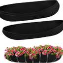 3PCS 36 Inch Planter Basket Liners Fabric Window Box Liners Felt Trough Planter Liner Replacement Black Flower Basket Liner Non-Woven Hanging Plant Liner for Planters Garden Fence - Avoid Bird Nesting