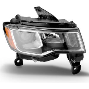 Headlights Assembly Compatible with Jeep Grand Cherokee 2017-2021,Headlamp Chrome Passenger Side Replacement CH2503297 68289234AF