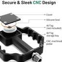 AirTag Bike Pedal Mount, Hidden Bicycle GPS Tracker Case Compatible with AirTag, Waterproof CNC Aluminum Flat Pedals with 9/16 Inch Thread, AntiTheft Design for Mountain, Road EBikes